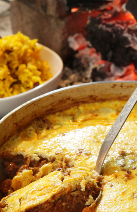 Bobotie with Wildebraam Curry Pineapple